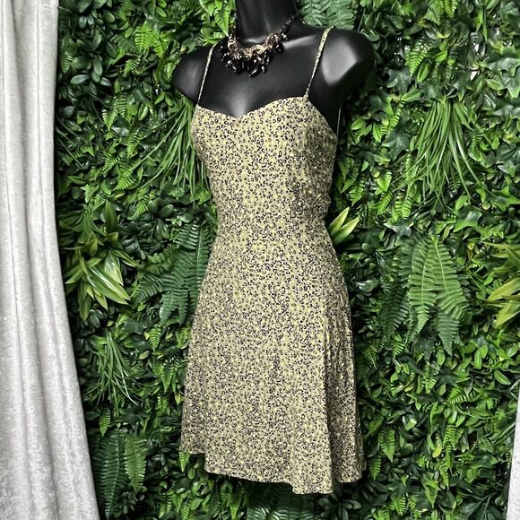 CALVIN KLEIN Dress‎ Women Small Green Strappy Mini Skater Animal Print NWT 2059 - Picture 1 of 8